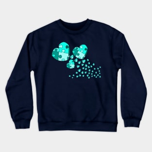 Aqua Confetti Hearts Crewneck Sweatshirt